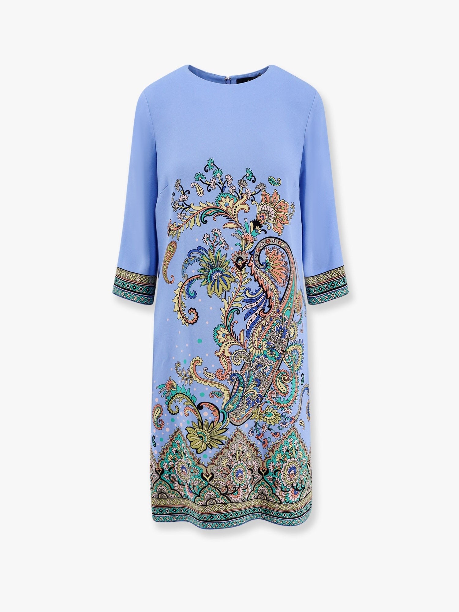 Stretch viscose dress with iconic print