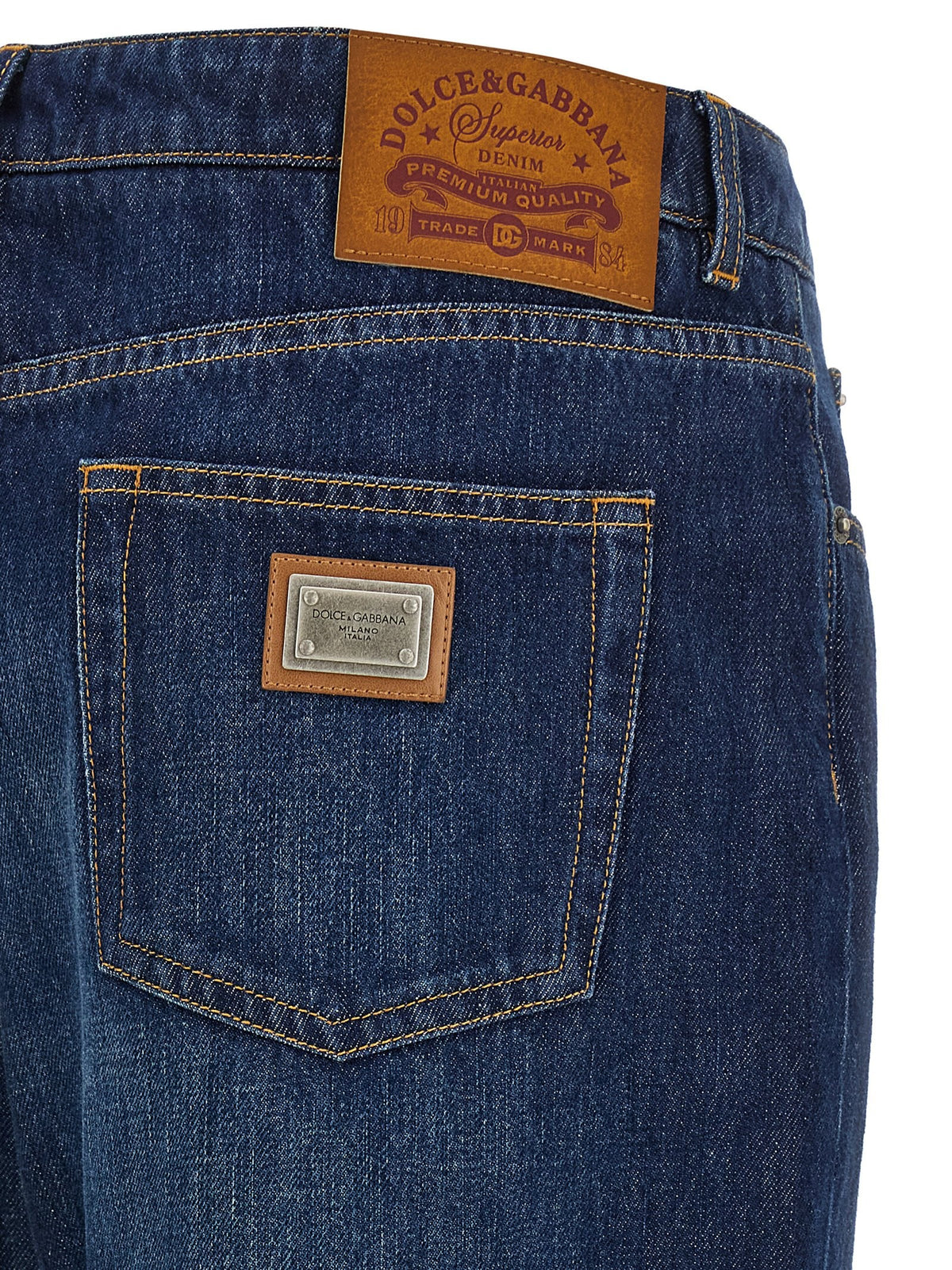 Dolce & Gabbana - Stretched pleated trompe l'oeil jeans