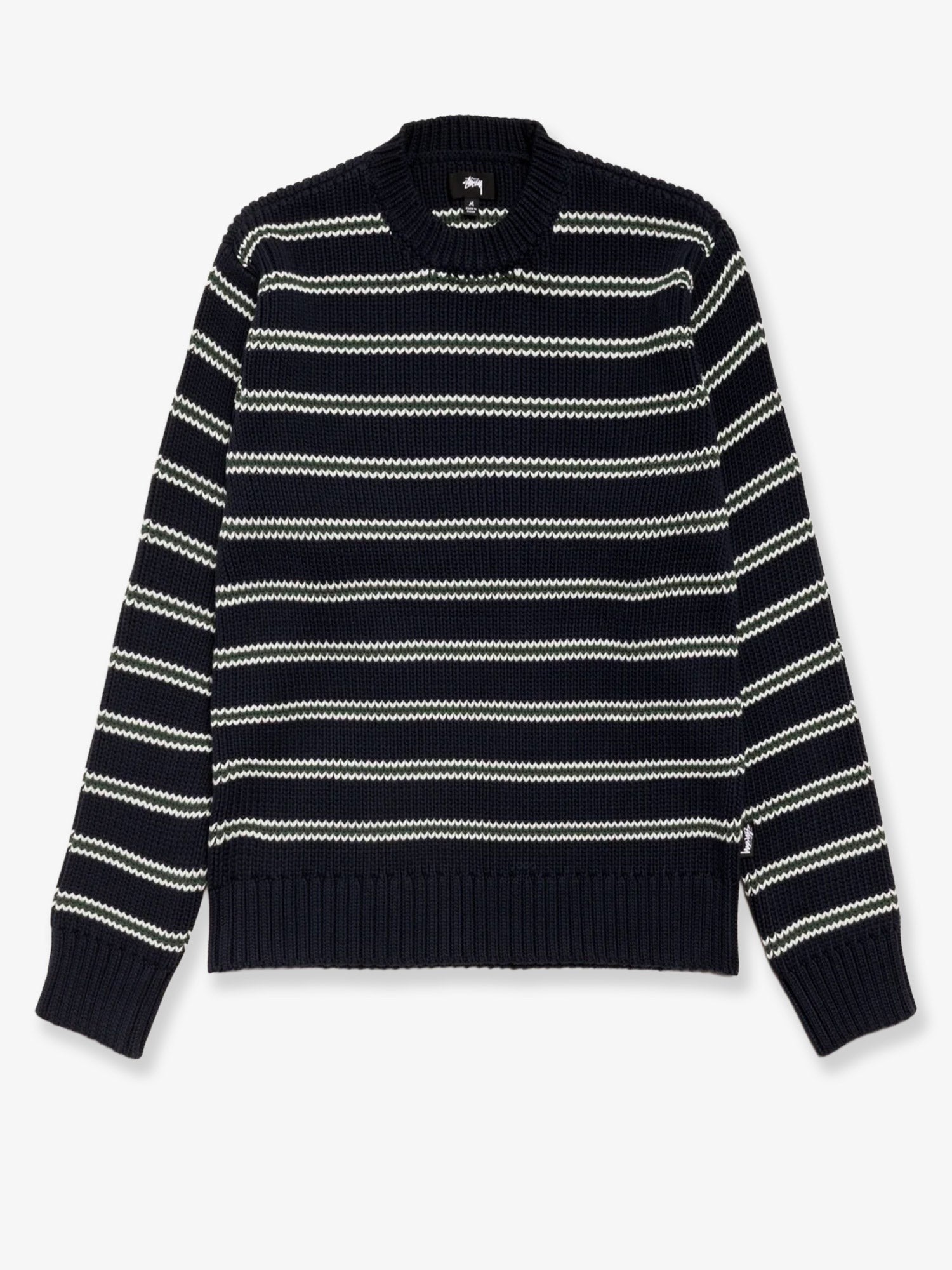 Stripe Crew cotton blend sweater