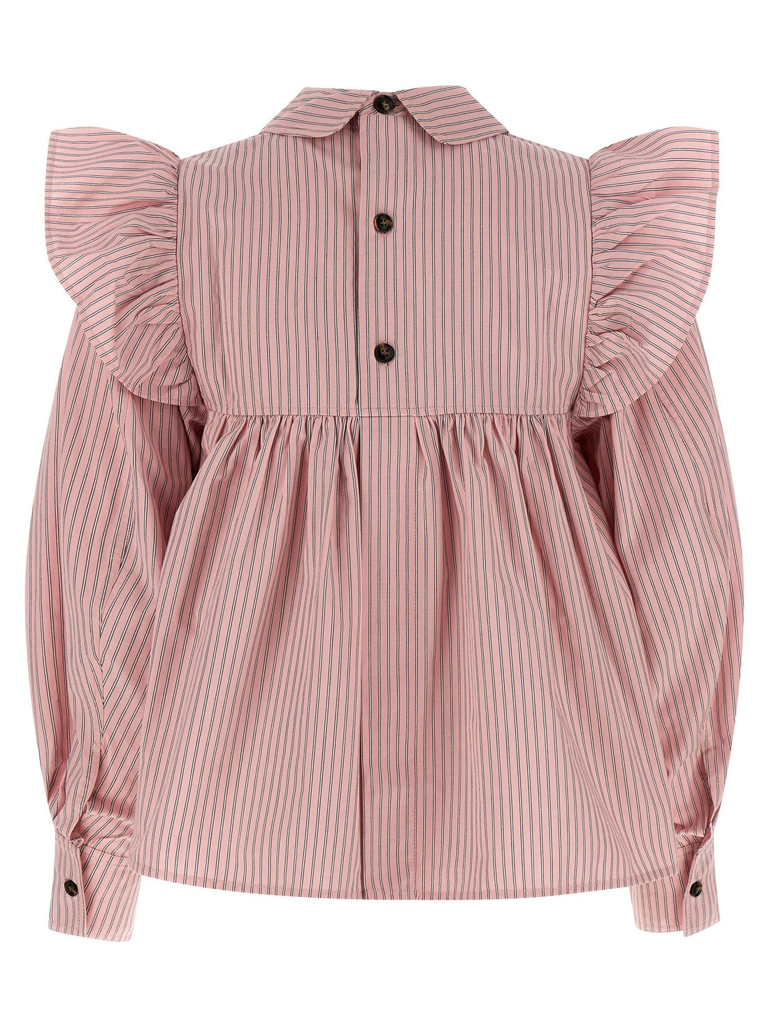 GANNI - Striped blouse Pink