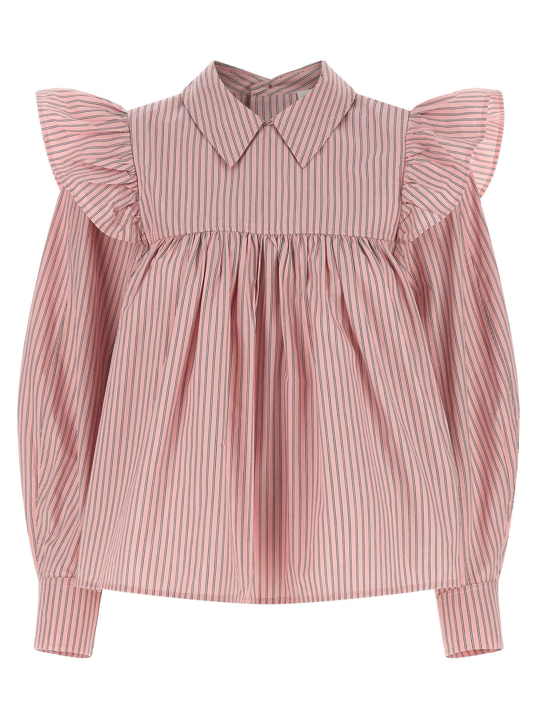 GANNI - Striped blouse Pink