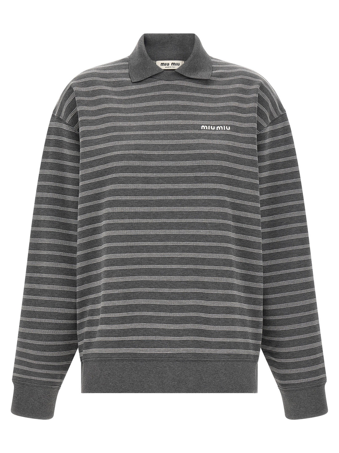 Miu Miu - Striped Collared Sweatshirt MULTICOLOR