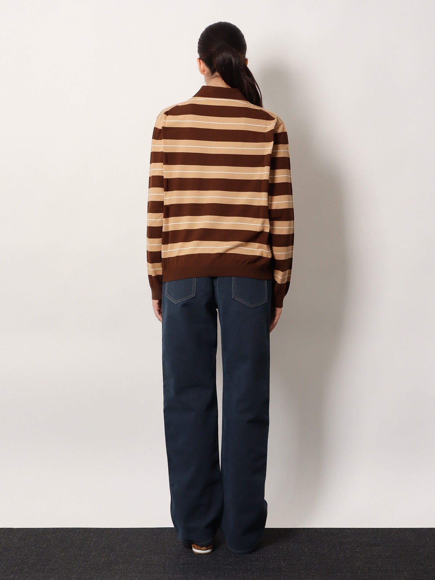 Striped cotton polo shirt