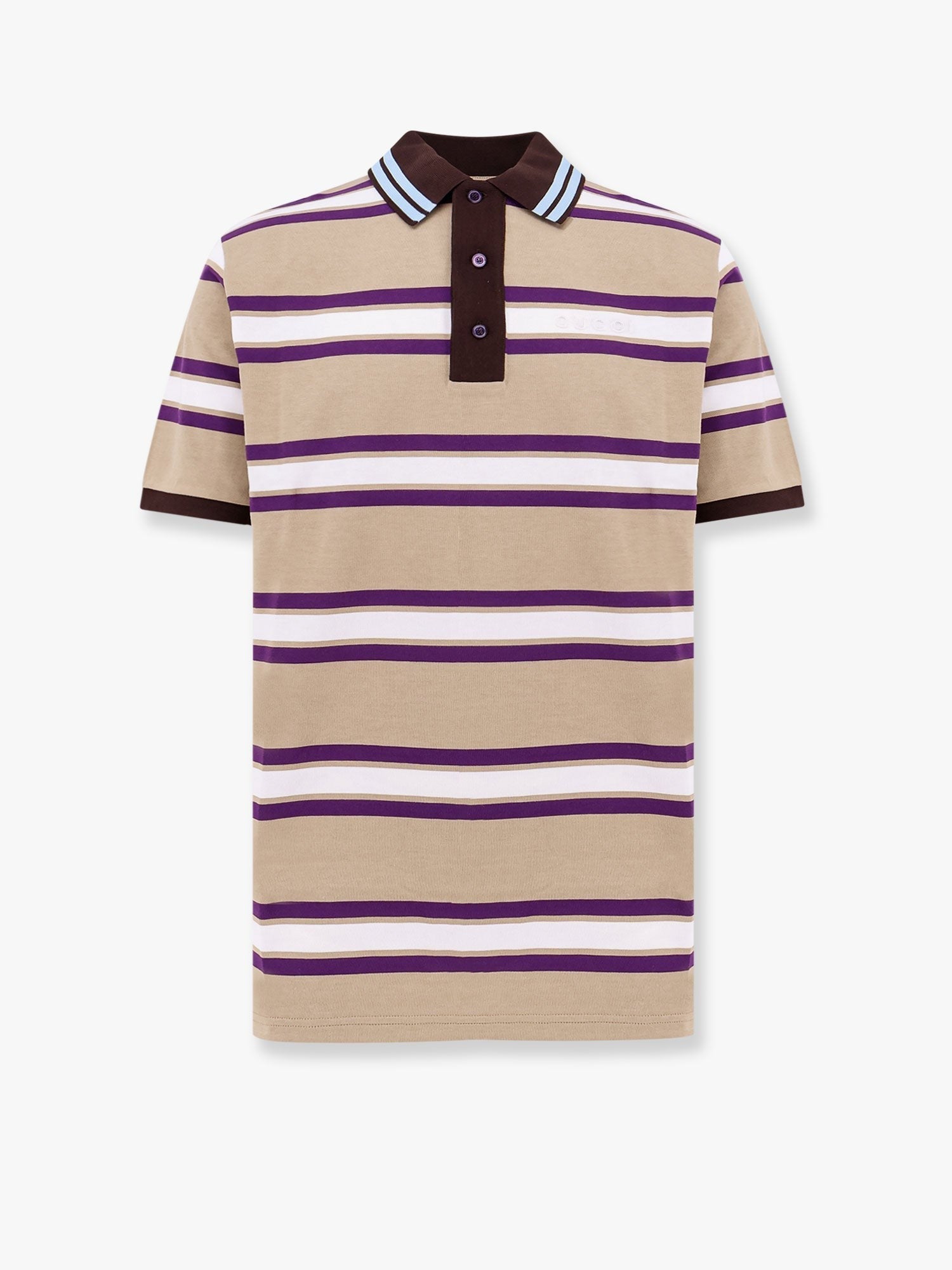 Striped cotton polo shirt