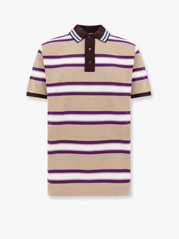 Striped cotton polo shirt