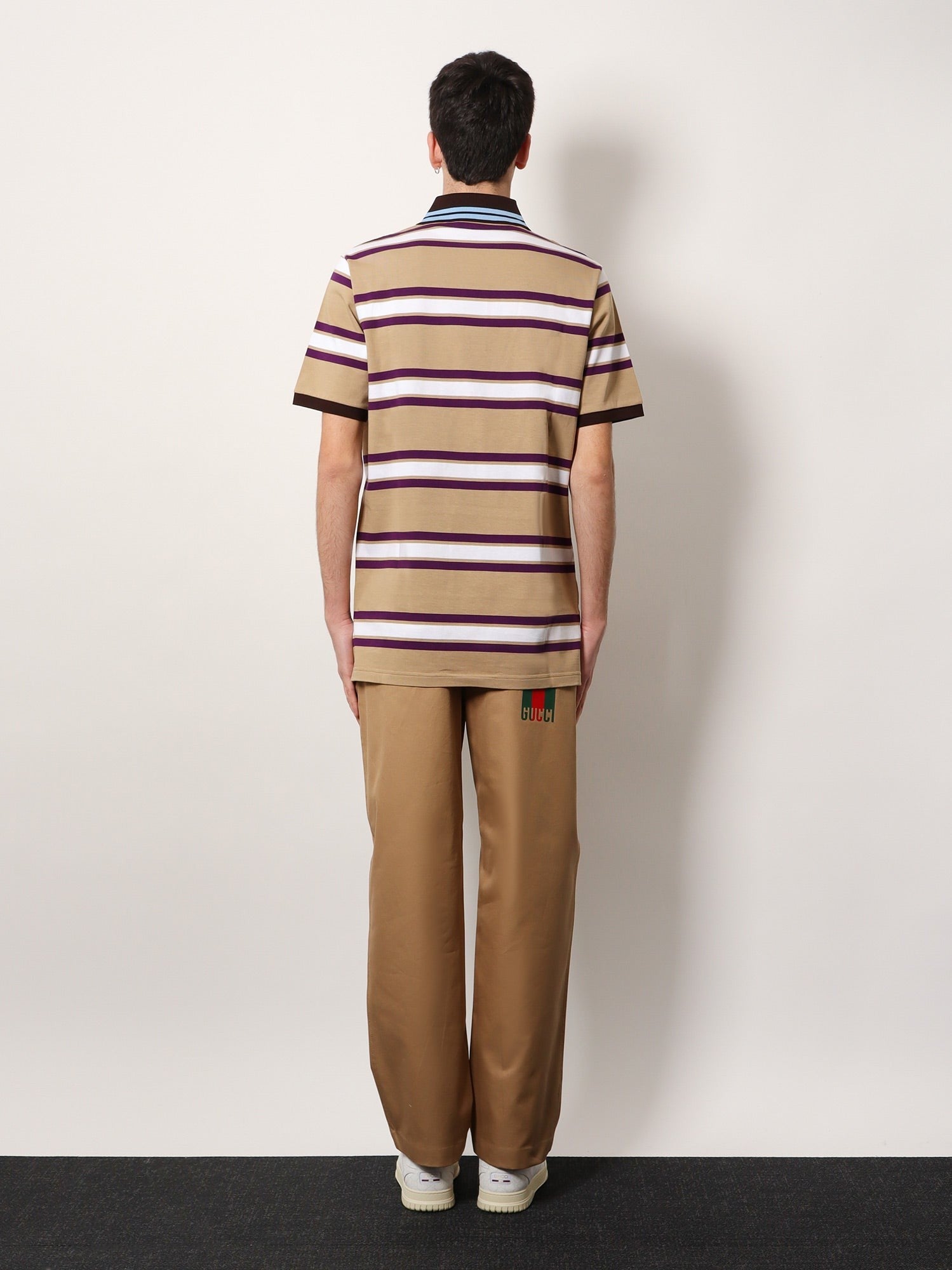 Striped cotton polo shirt