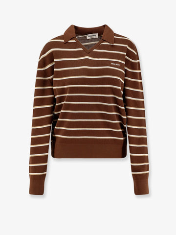 Miu Miu Striped cotton polo shirt