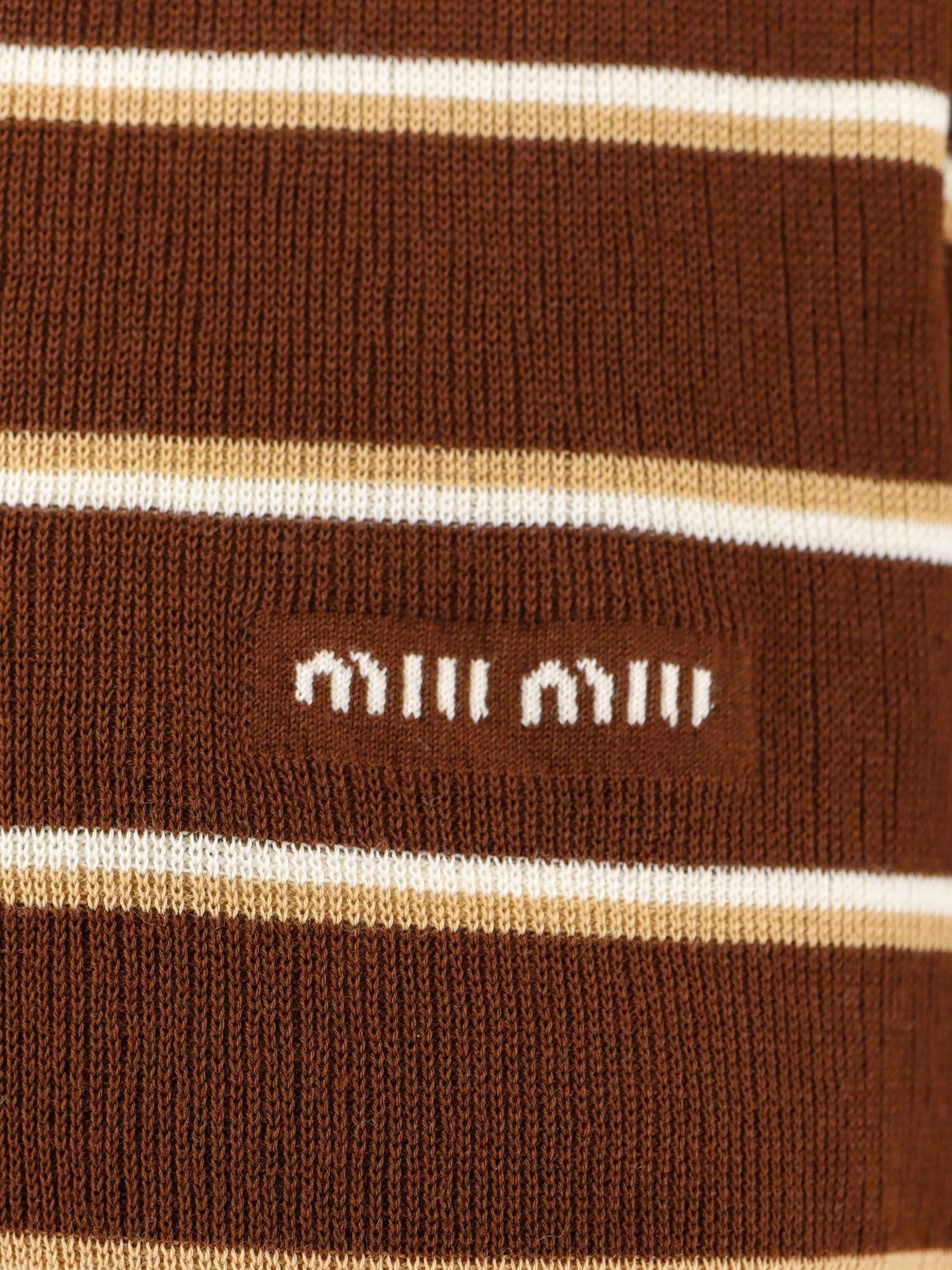 Miu Miu Striped cotton polo shirt