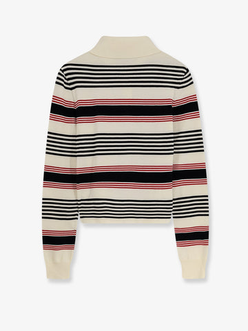 Celine - Striped cotton polo sweater