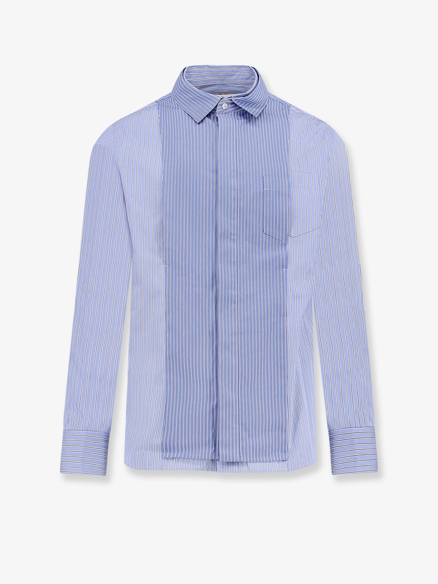 Striped cotton popeline shirt
