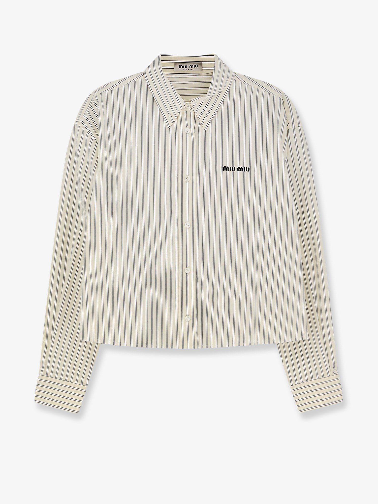 Miu Miu - Striped cotton shirt striped-cotton-shirt_035f2881-0b1a-460c-a0f9-0d0728735e1f