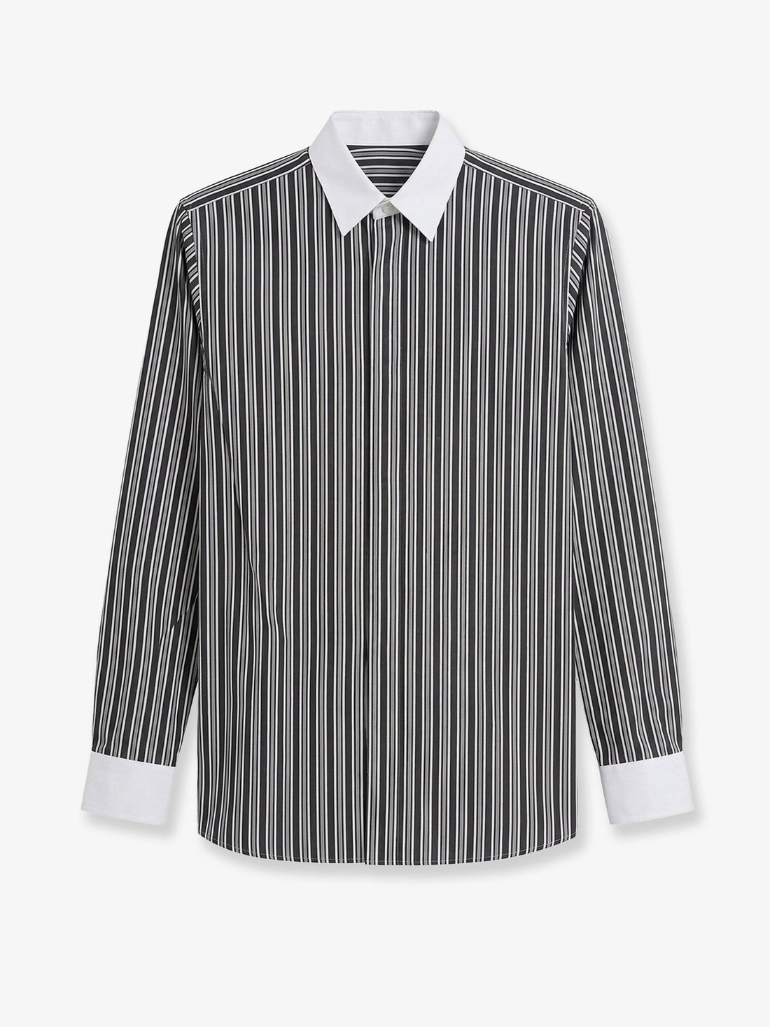 TOM FORD - Striped cotton shirt BLACK&WHITE 41