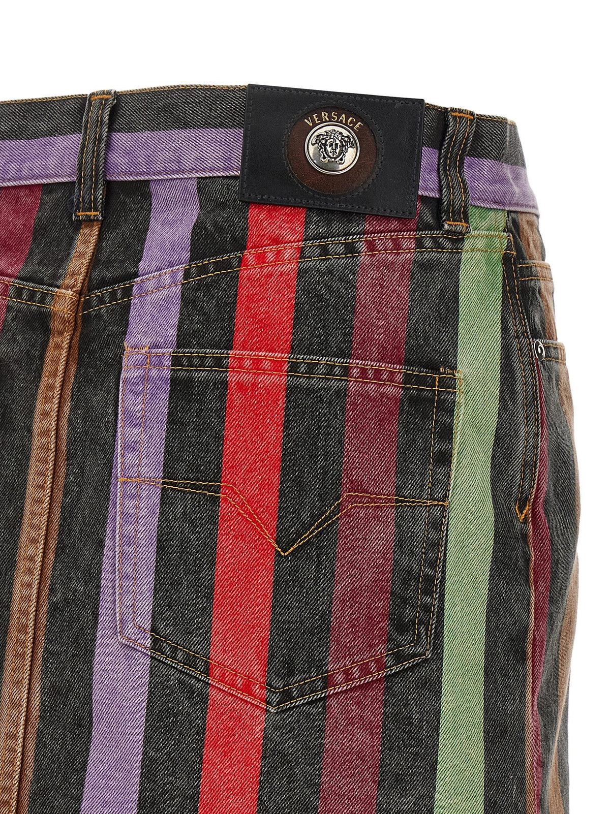 Versace - Striped denim skirt