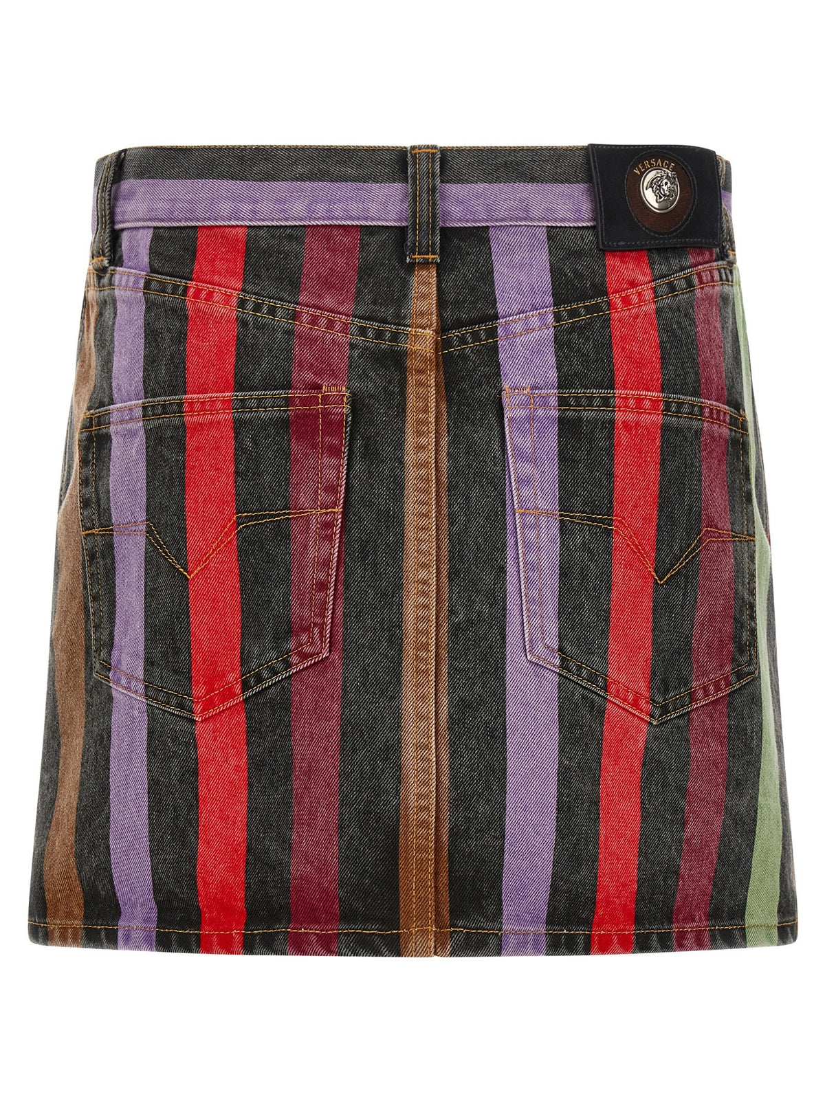 Versace - Striped denim skirt