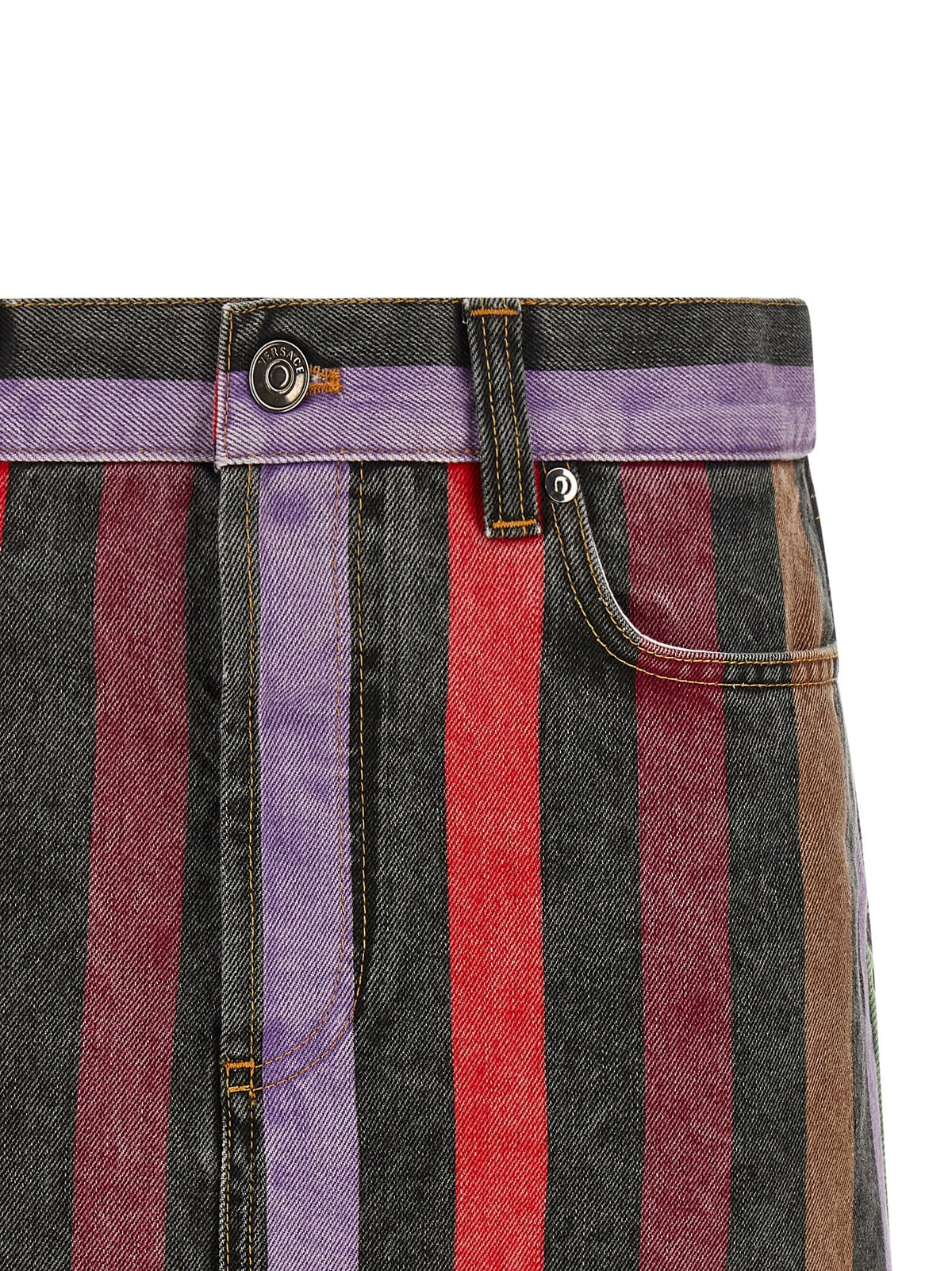 Versace - Striped denim skirt