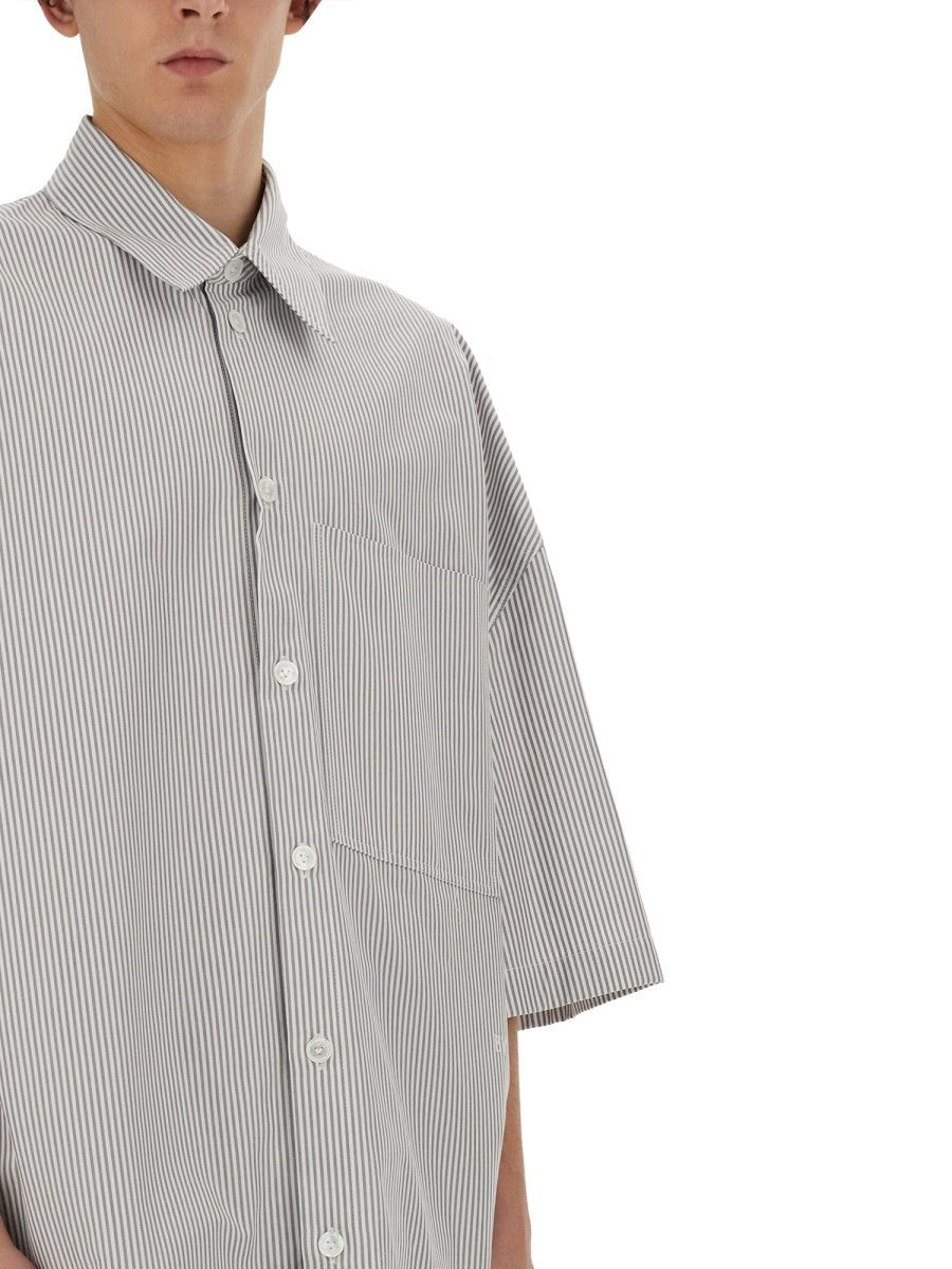 STRIPED OVERSHIRT WITH "BV" EMBROIDERY
