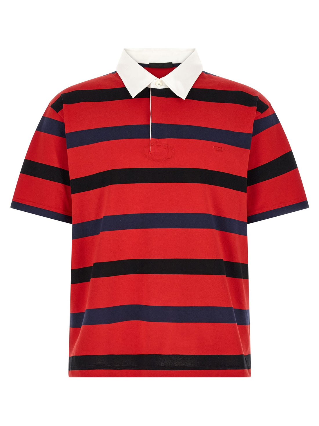 PRADA - Striped polo shirt Red L