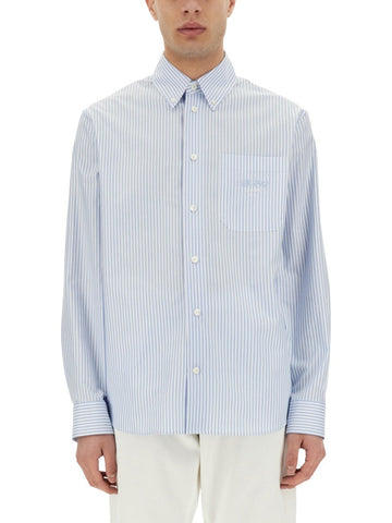 Versace - STRIPED SHIRT WITH SILK PRINTED INSERT striped-shirt-with-silk-printed-insert_85d92350-0c52-45af-91ec-52c1e6950dfa
