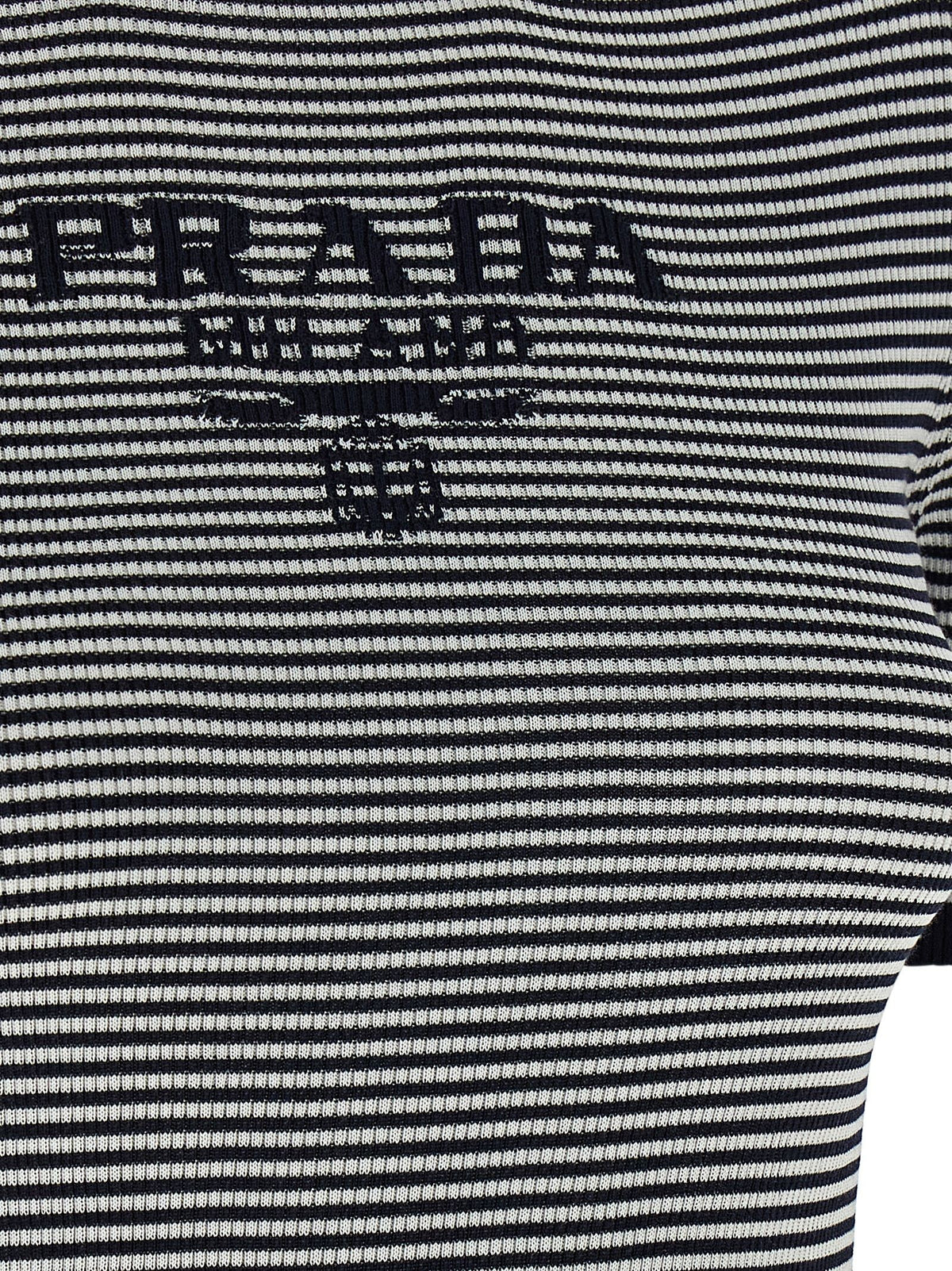 PRADA - Striped silk t-shirt