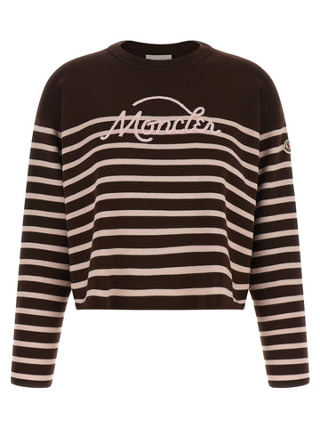 Moncler - Striped sweater with embroidery
