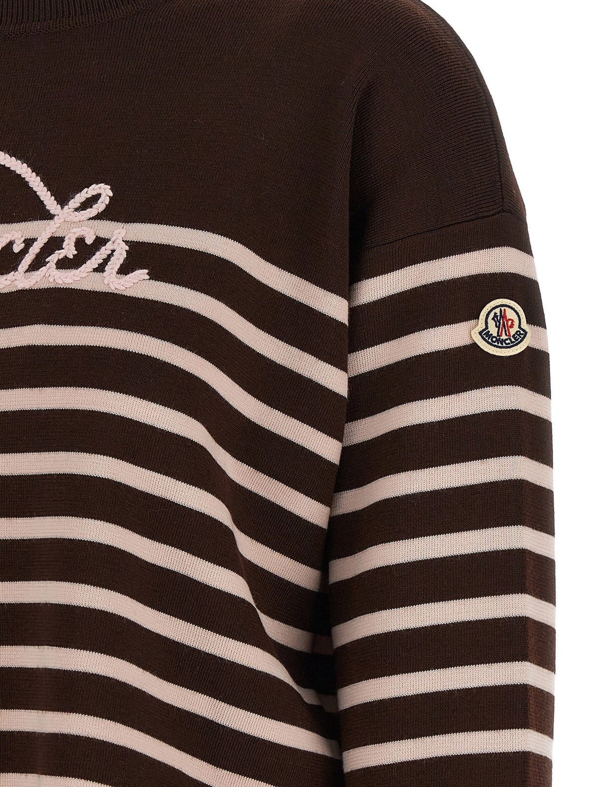 Moncler - Striped sweater with embroidery