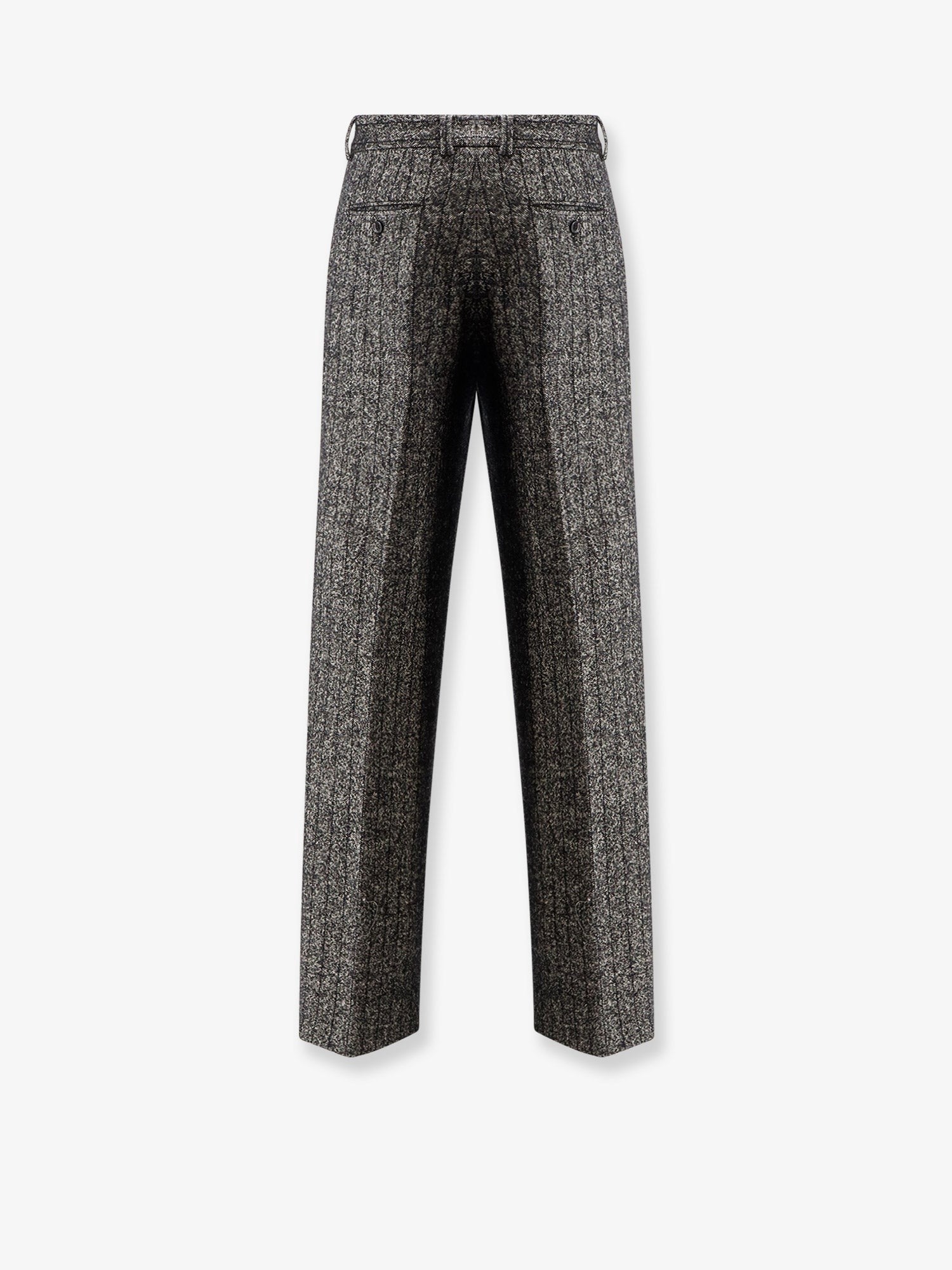 Striped wool blend trousers
