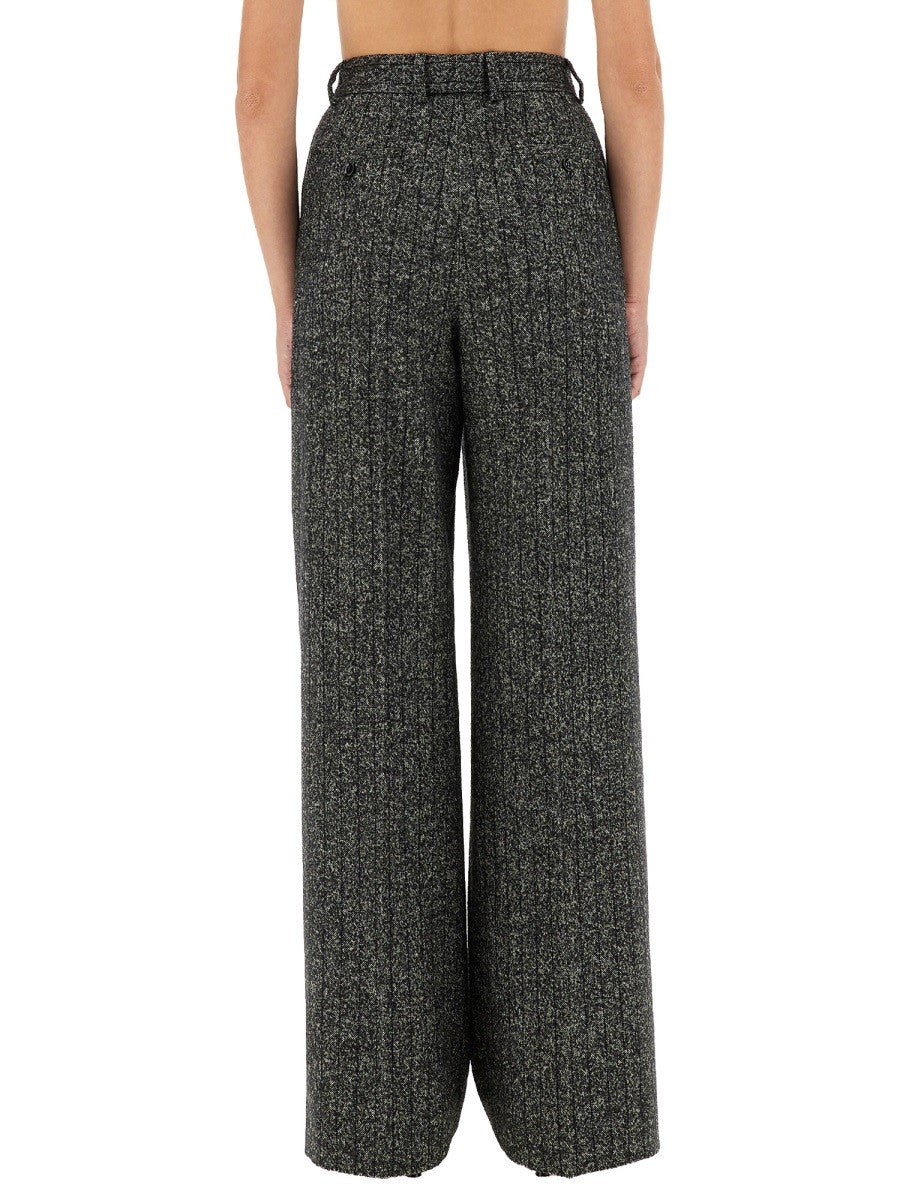 STRIPED WOOL PANTS