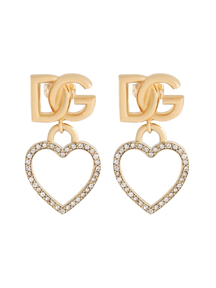 Dolce & Gabbana - Stud Earrings with Hearts and Logo stud-earrings-with-hearts-and-logo_8dd323b2-084c-4339-9d52-61c11d9e2d2c
