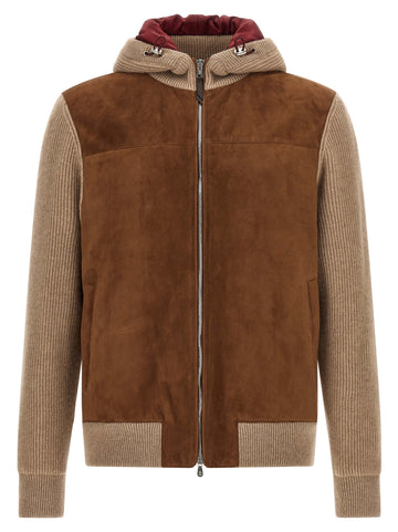 Brunello Cucinelli - Suede and cashmere bomber jacket