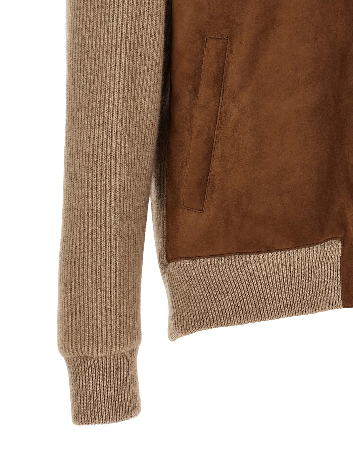 Brunello Cucinelli - Suede and cashmere bomber jacket