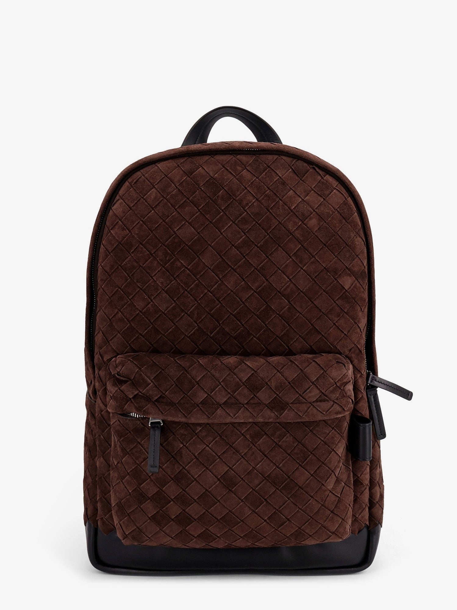 Suede backpack with Intrecciato motif