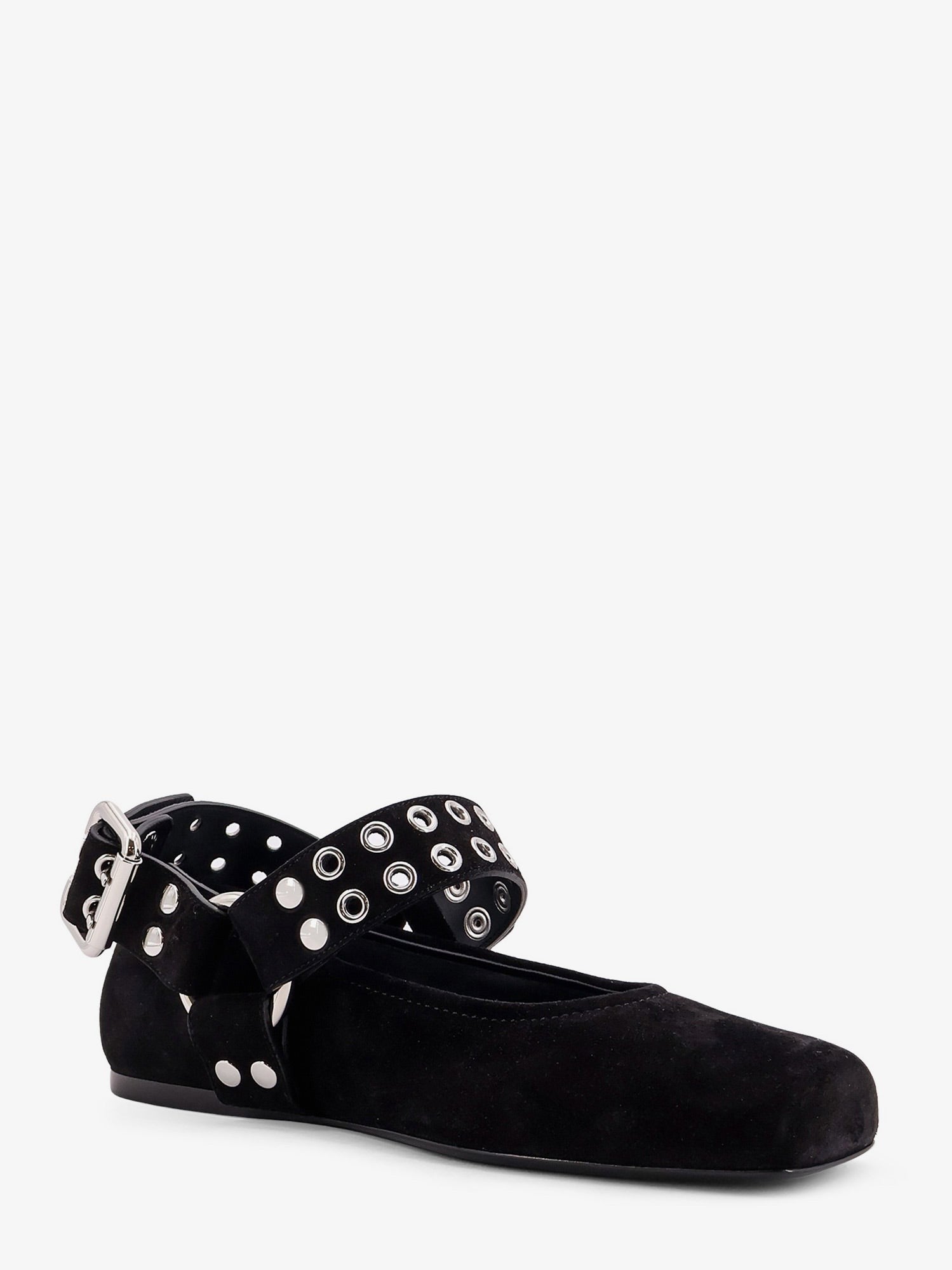ALAIA - Suede Biker Flat Ballerinas