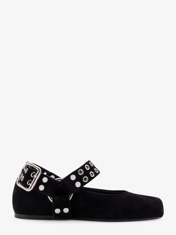 ALAIA - Suede Biker Flat Ballerinas