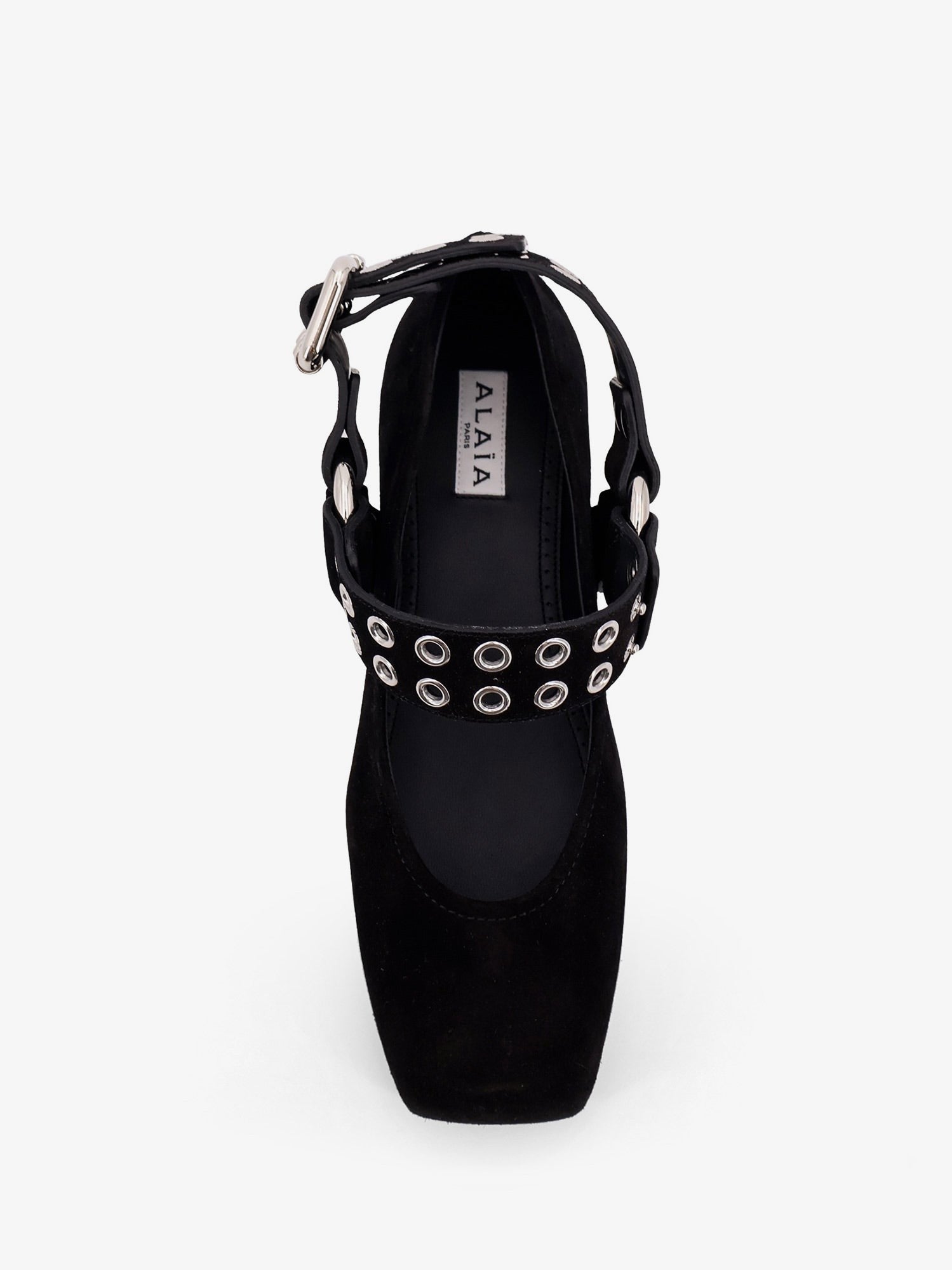ALAIA - Suede Biker Flat Ballerinas
