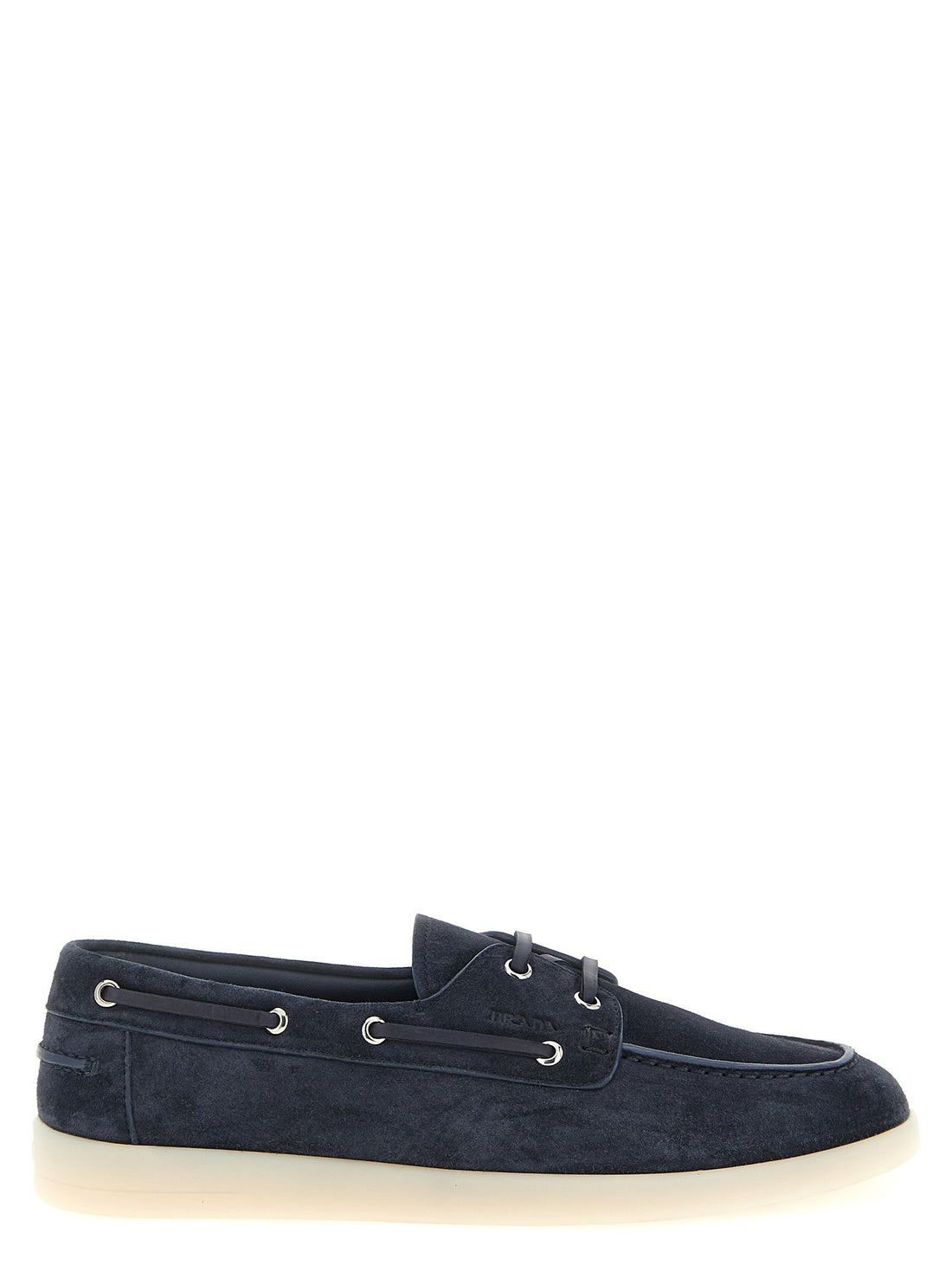 PRADA - Suede boat shoe Blue