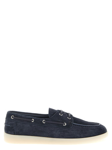 PRADA - Suede boat shoe Blue