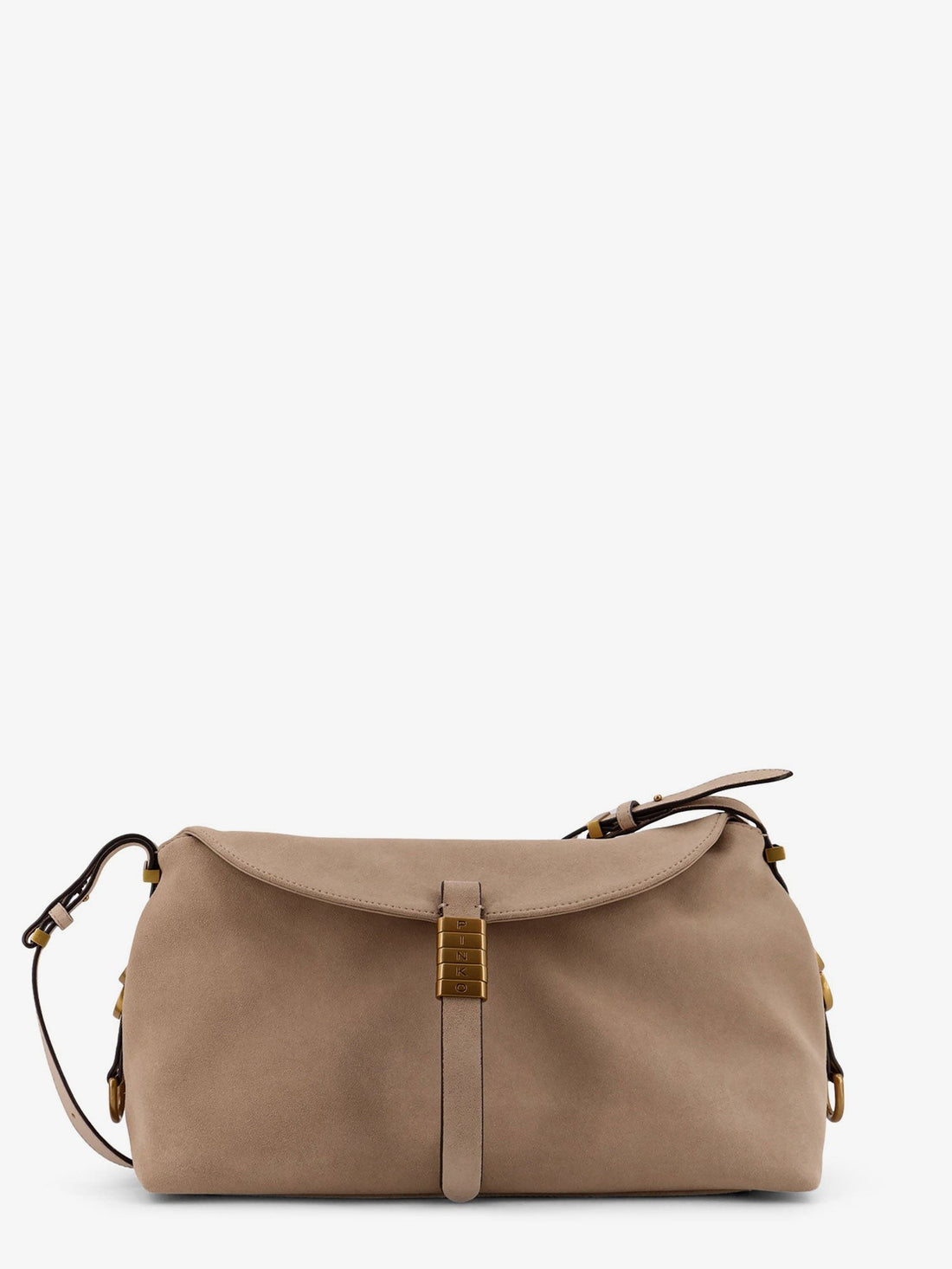 Pinko - Suede crossbody bag with metal detail with engraved logo suede-crossbody-bag-with-metal-detail-with-engraved-logo_09660c8d-d3c7-4725-9249-a209028fc3cc