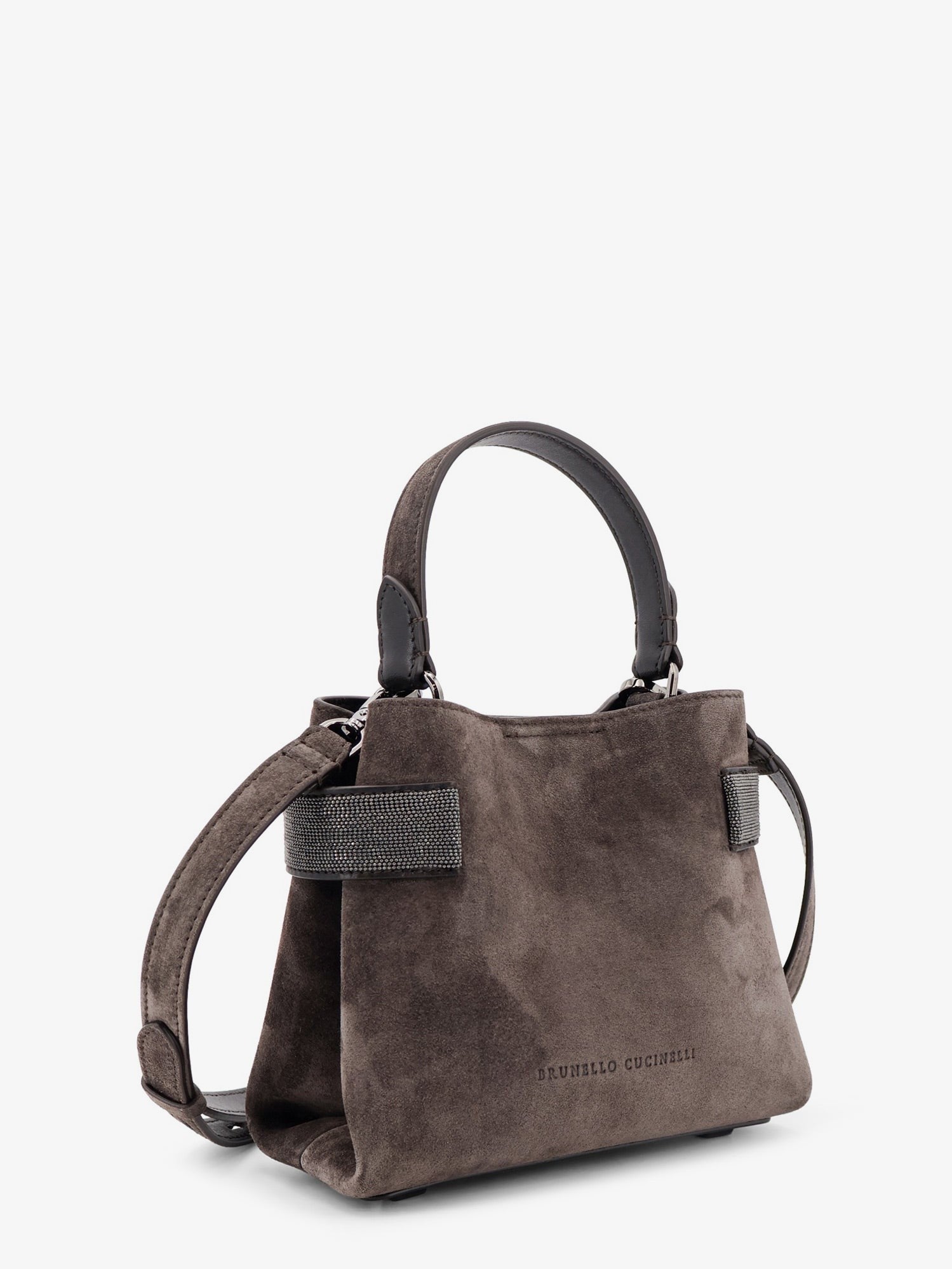 Brunello Cucinelli - Suede crossbody bag with Monili detail