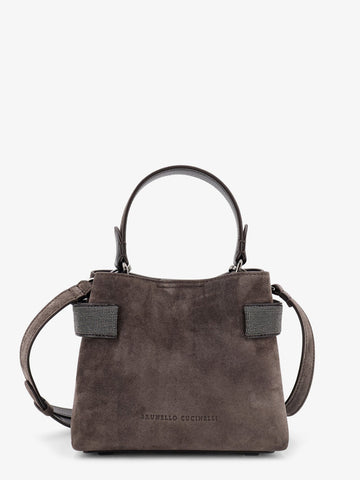 Brunello Cucinelli - Suede crossbody bag with Monili detail