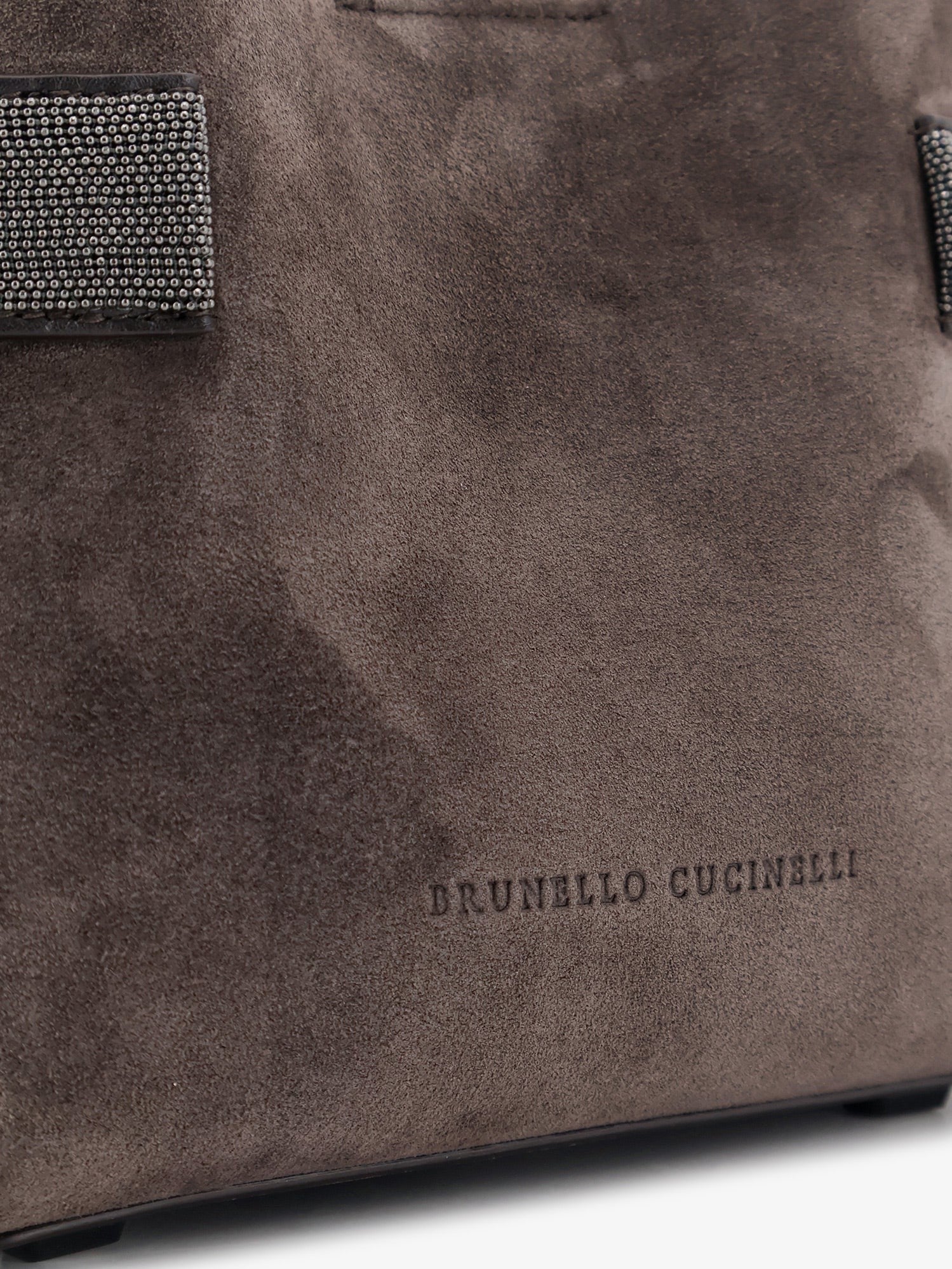 Brunello Cucinelli - Suede crossbody bag with Monili detail
