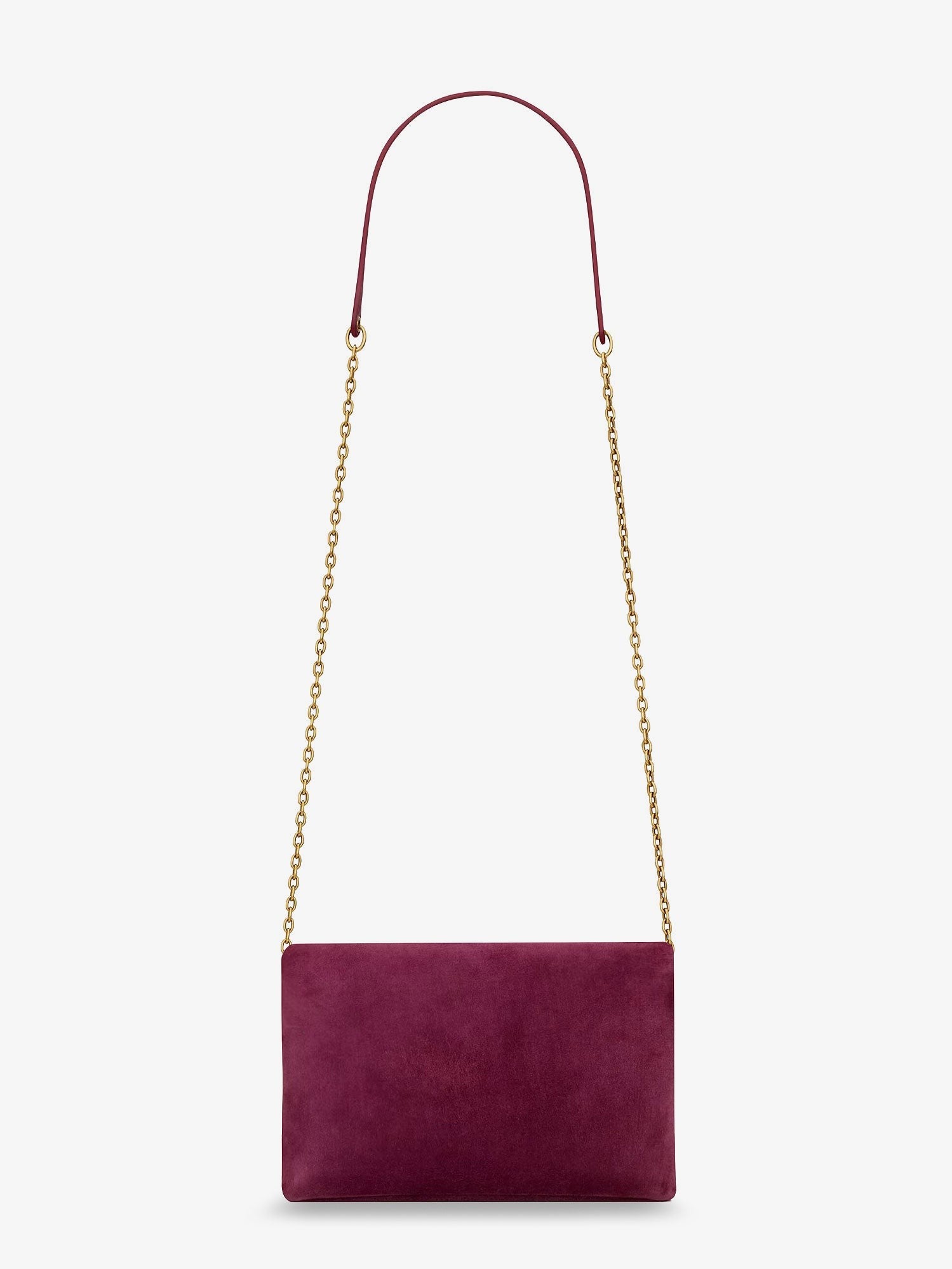 Saint Laurent - Suede crossbody with metal Cassandre logo