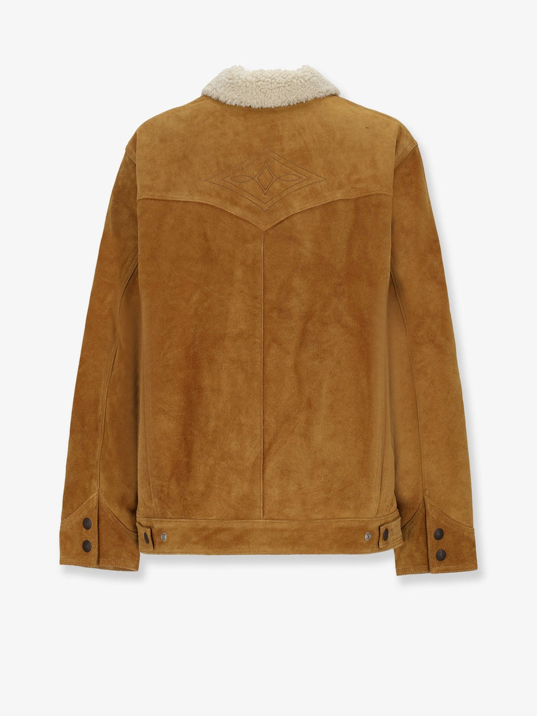 Suede jacket with faux fur lining