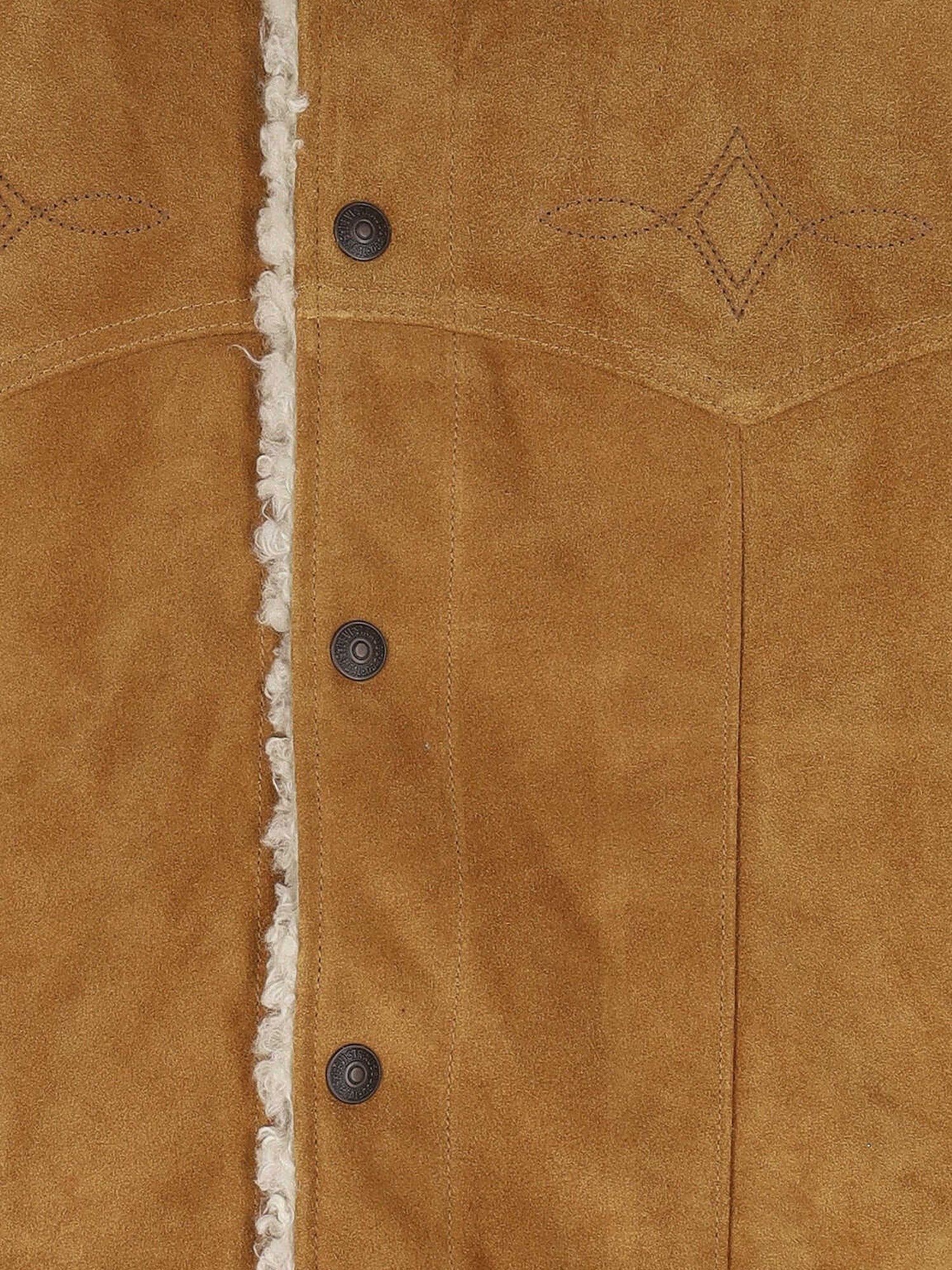 Suede jacket with faux fur lining