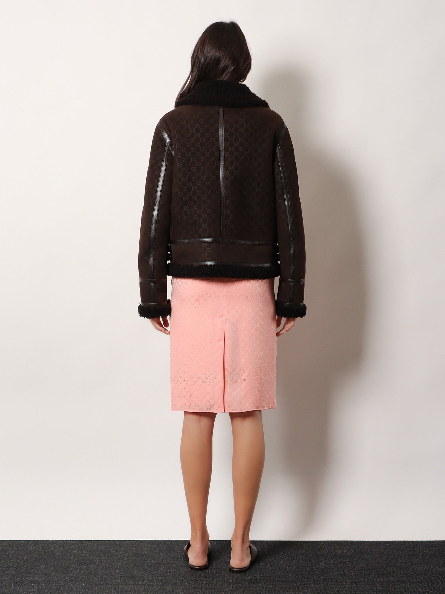 Suede jacket with GG motif