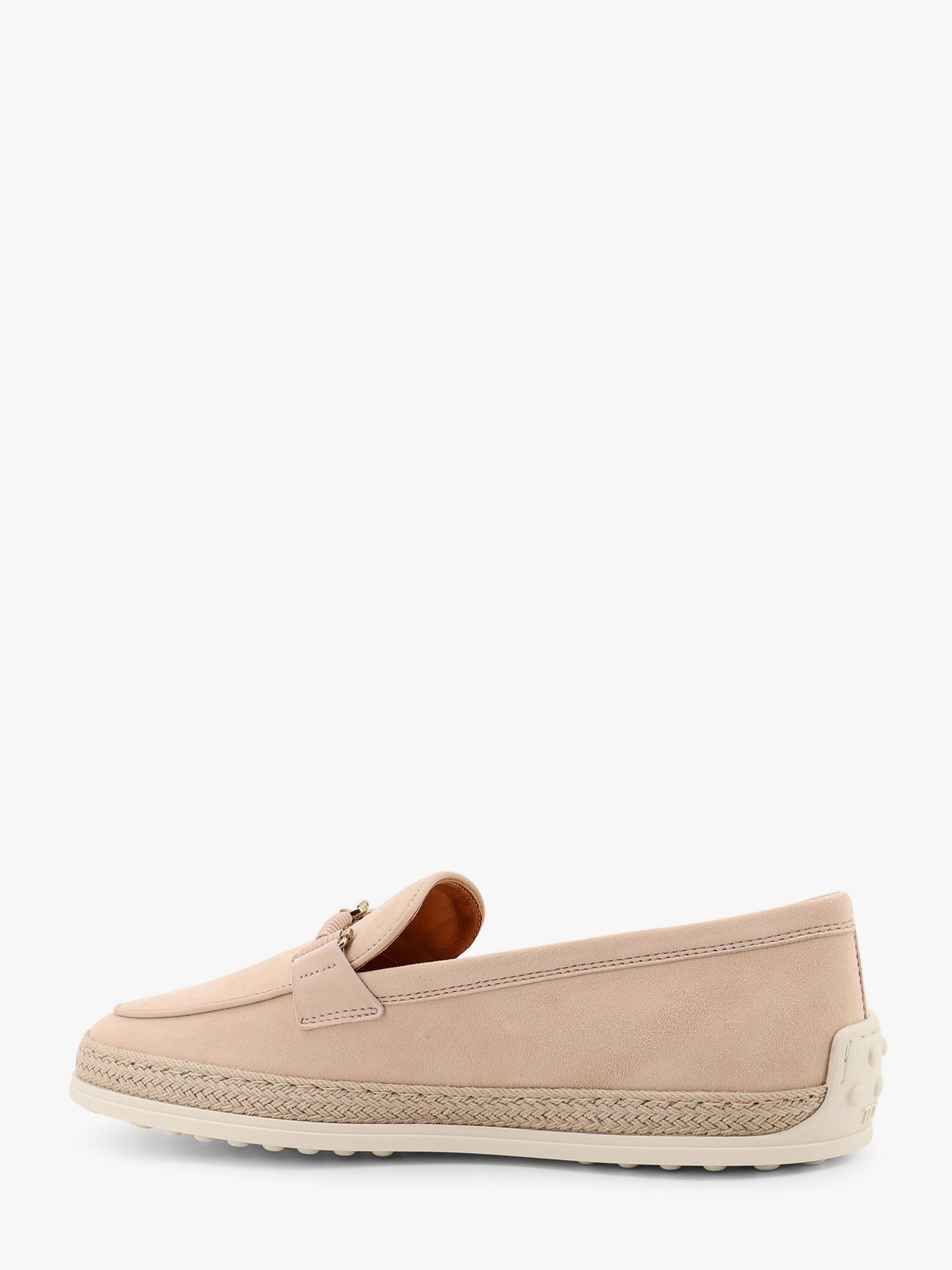 Suede loafer with metal detail