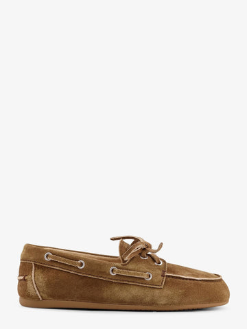 Miu Miu Miu Miu - Suede loafers with embroidered logo