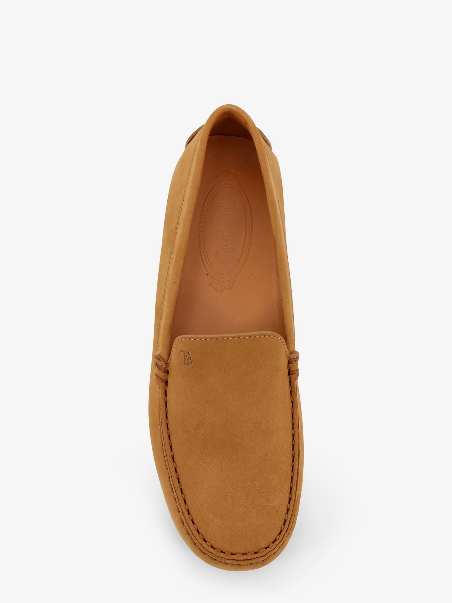 Suede loafers with engraved logo on the front