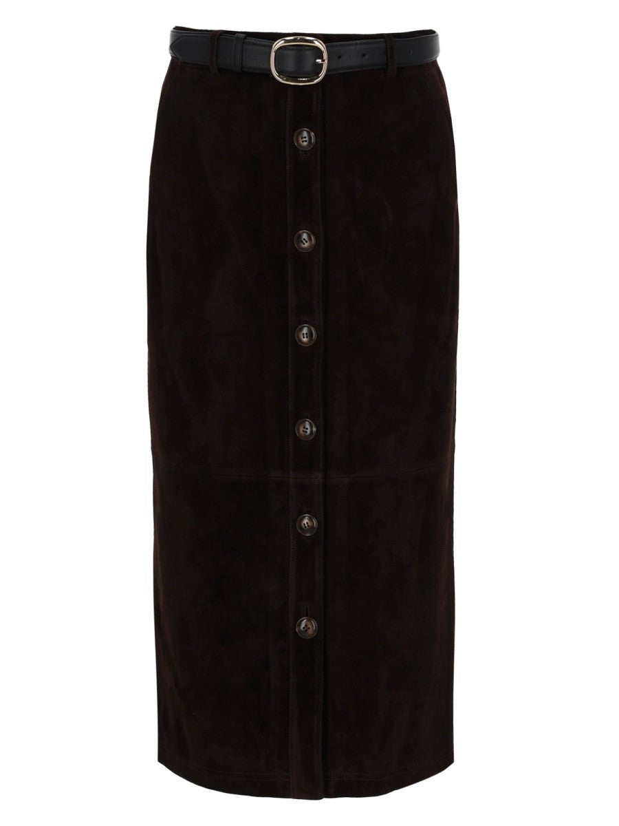 SELF-PORTRAIT - SUEDE MIDI SKIRT suede-midi-skirt