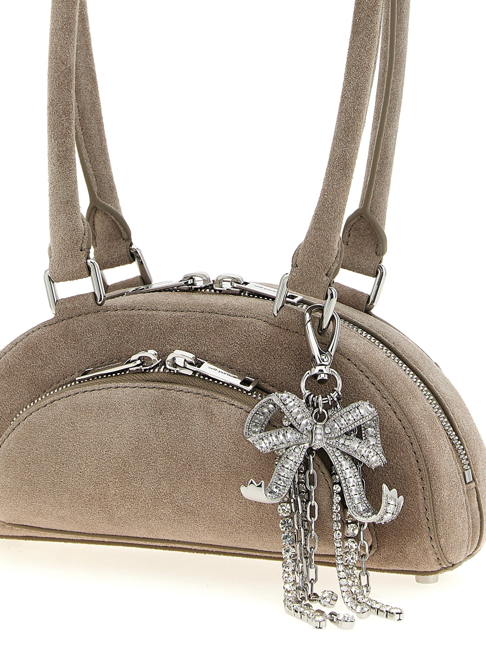 SELF PORTRAIT - 'Suede mini with charm' shoulder bag