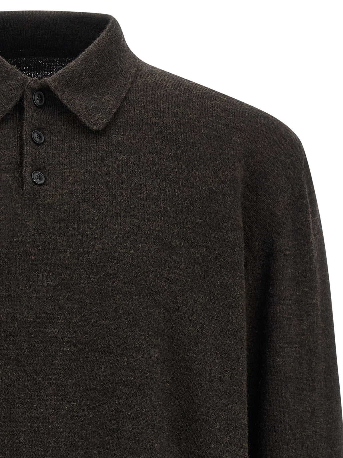 Maison Margiela - Suede patch polo shirt